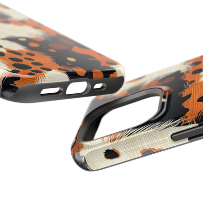 MagSafe iPhone Case: Cheetah Plaid – Brown & Black Pattern