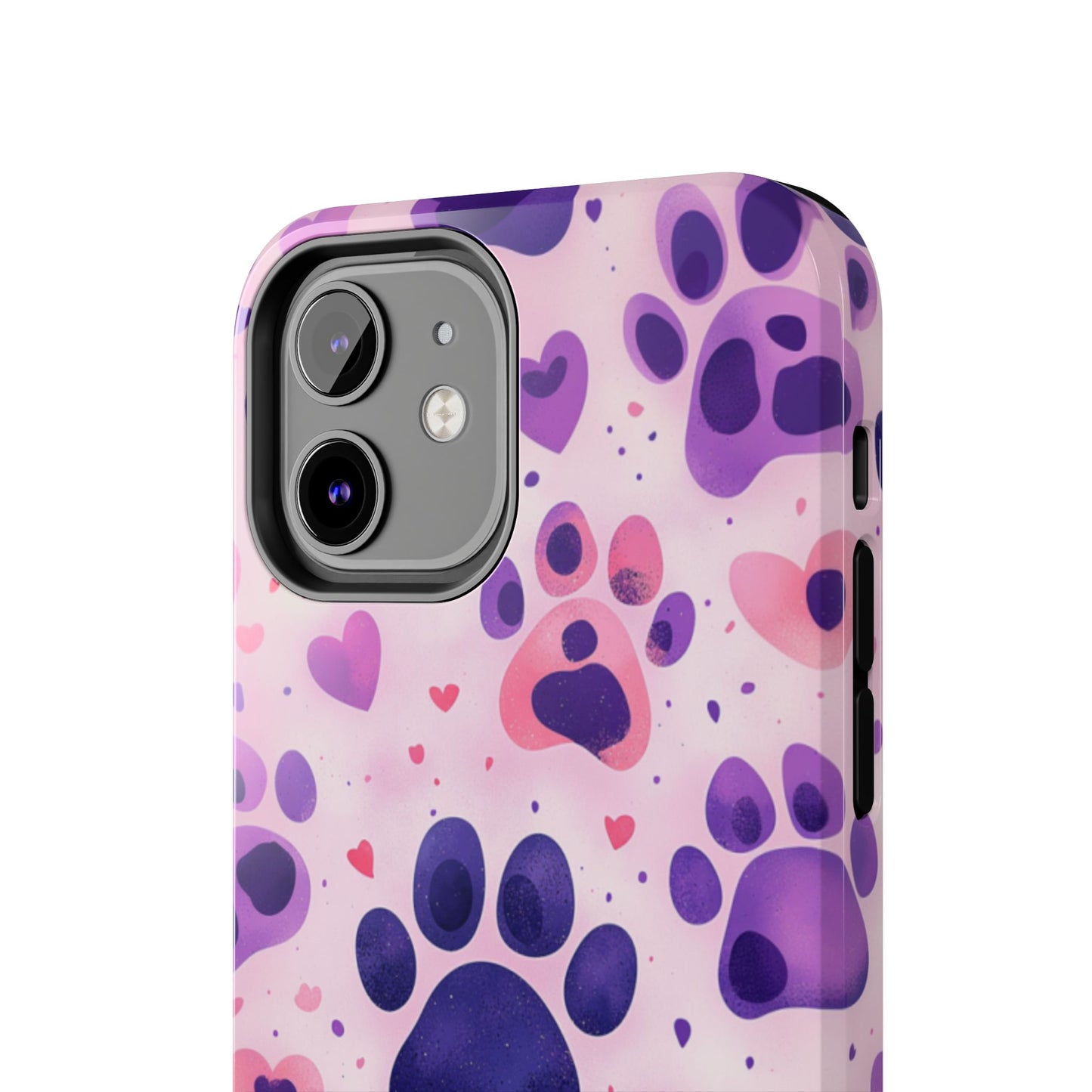 Purple Paw Print iPhone Case - Playful Pet Lover’s Protective Cover