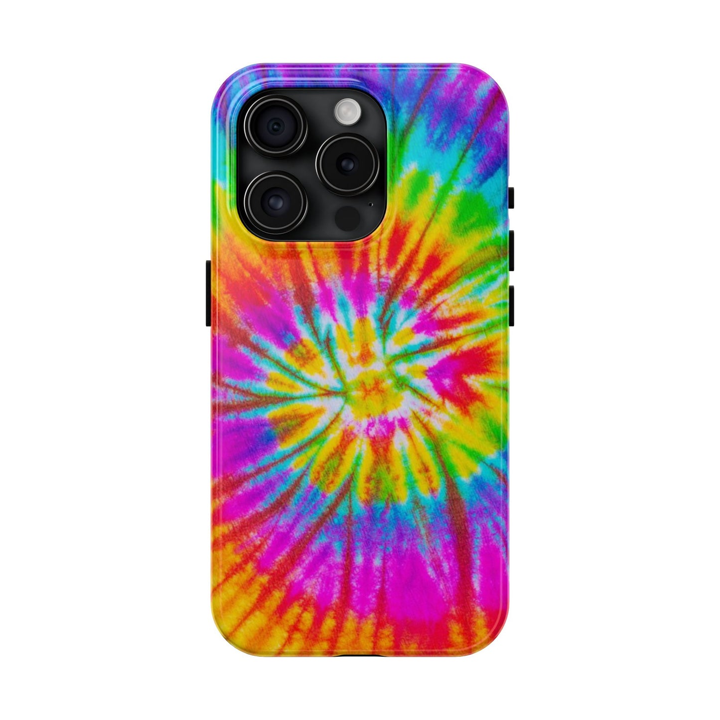 Rainbow Spiral Tie-Dye iPhone Case – Bright & Retro Design