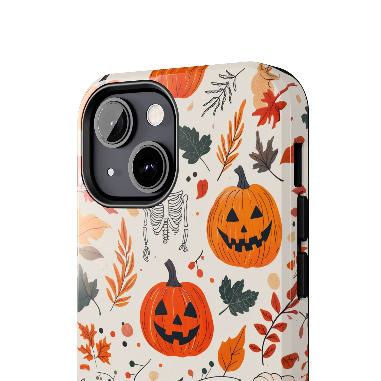 Halloween Pumpkin & Skeleton iPhone Case – Spooky Autumn Design