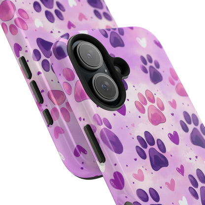 Purple Paw Print iPhone Case - Cute Pet-Themed Protective Cover