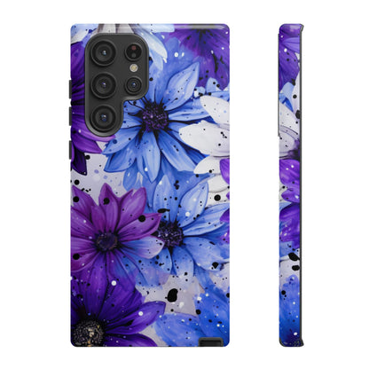 Vibrant Purple & Blue Floral Splash - Samsung Galaxy Series Case