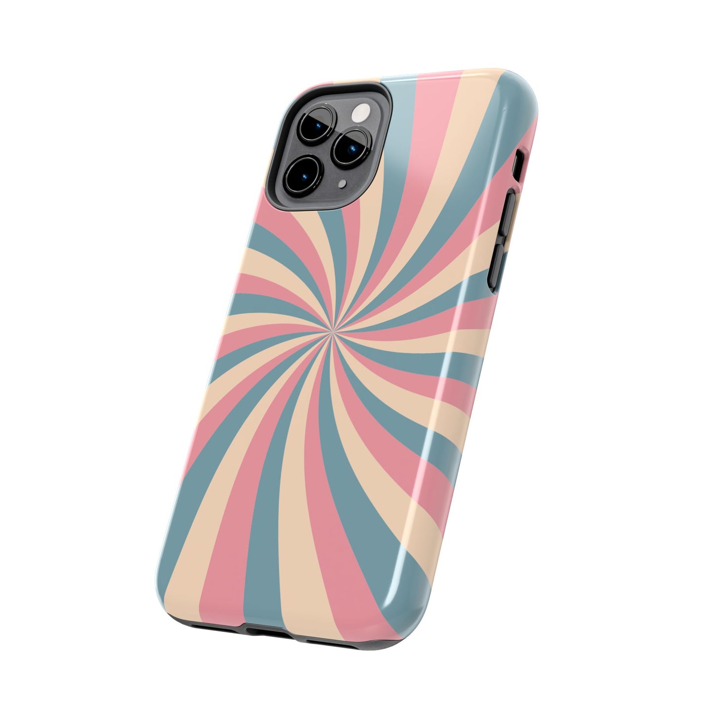 Vintage Pastel Swirl iPhone Case – Dual-Layer Protection with 70s-Inspired Design