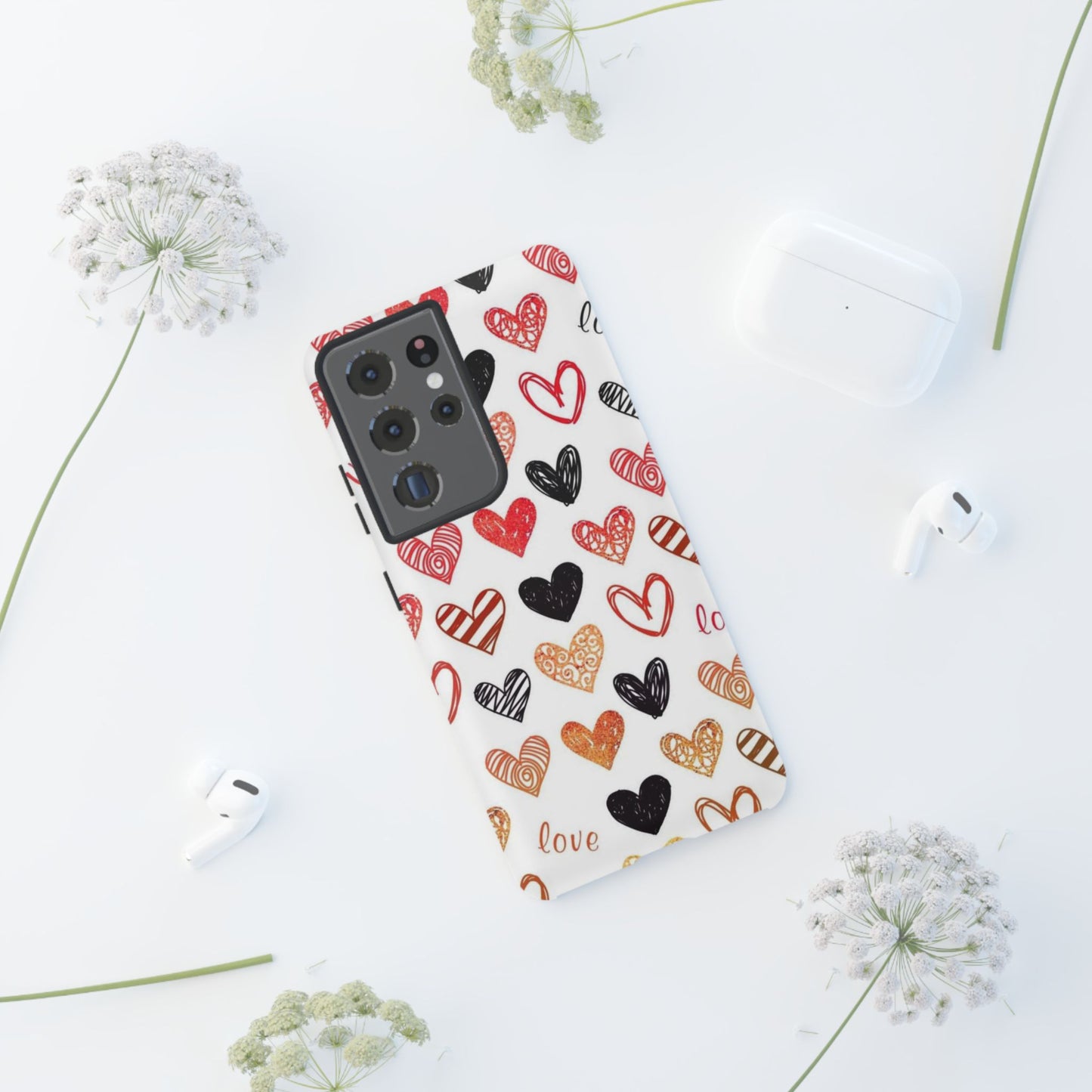 Samsung Galaxy Case: Hand-Drawn Hearts & Love