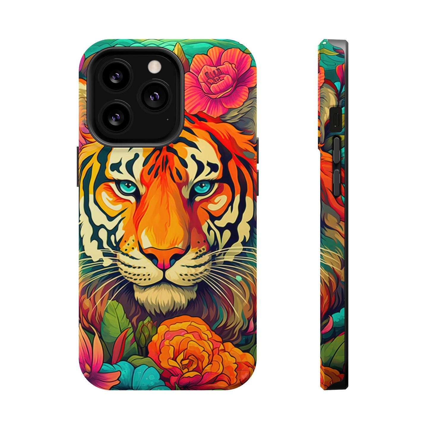 Fierce Rainbow Tiger Art - MagSafe iPhone Case