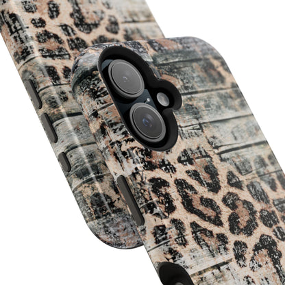 Rustic Leopard Wood Print - MagSafe iPhone Series Case