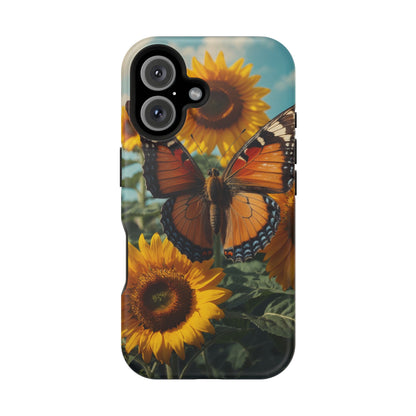 Vibrant Butterfly & Sunflower – MagSafe iPhone Case