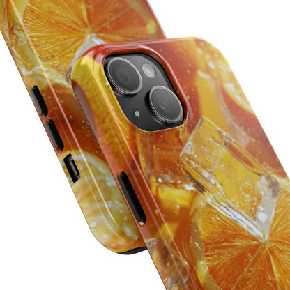 Citrus Orange Splash iPhone Case – Dual-Layer Tough Protection, Vibrant Summer Design