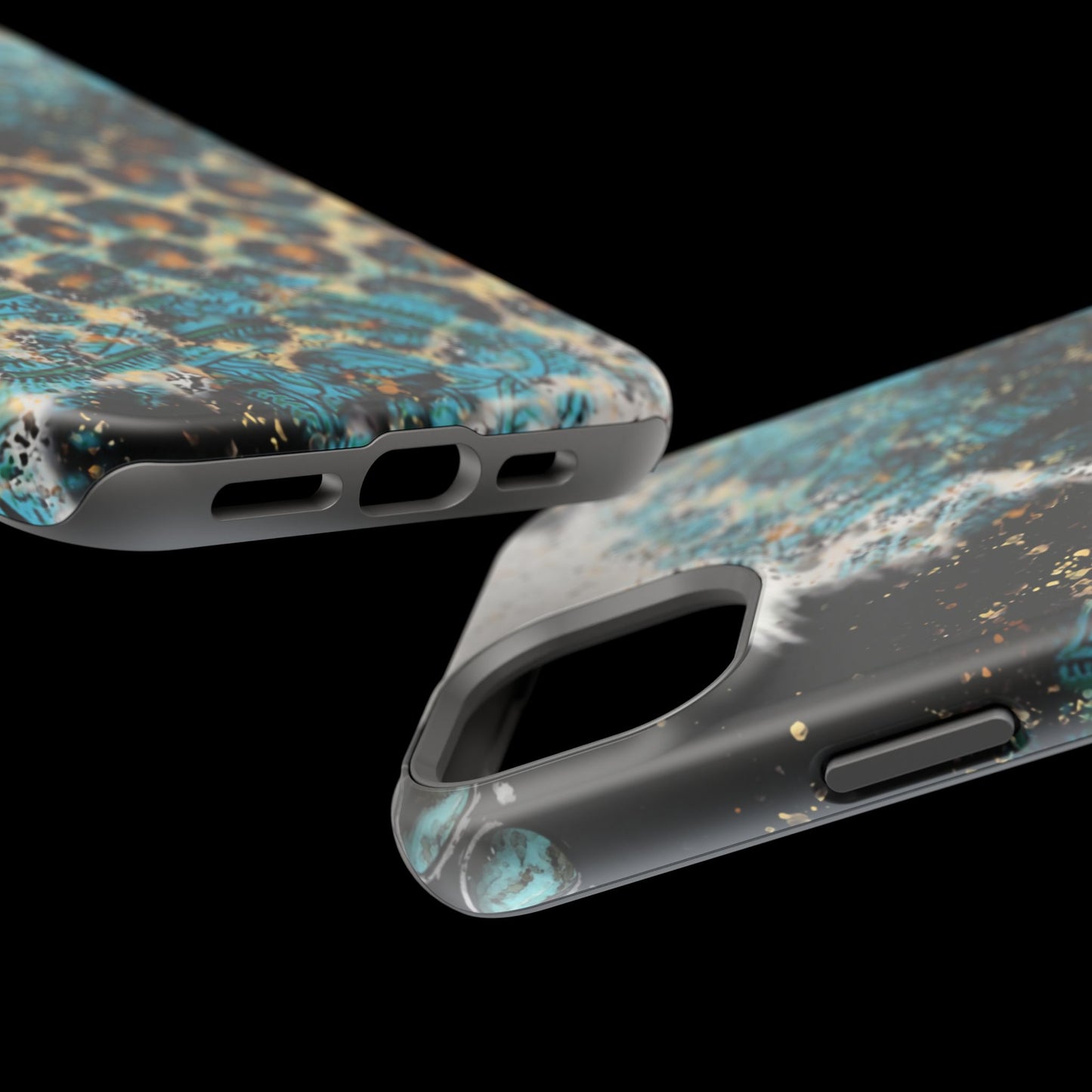 Turquoise Paisley Cowhide Leopard - MagSafe iPhone Series Case