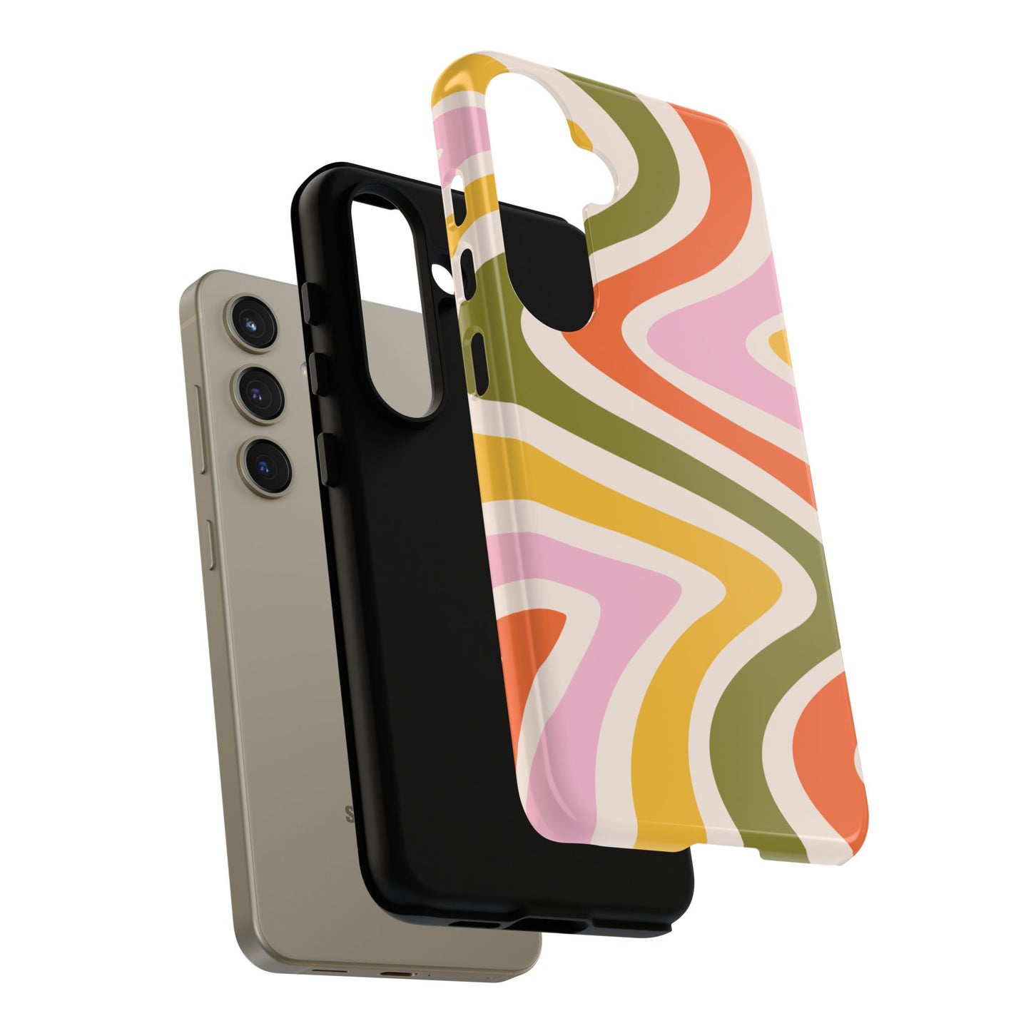 Retro Groove Samsung Galaxy Case – 70s-Inspired Design with Dual-Layer Protection