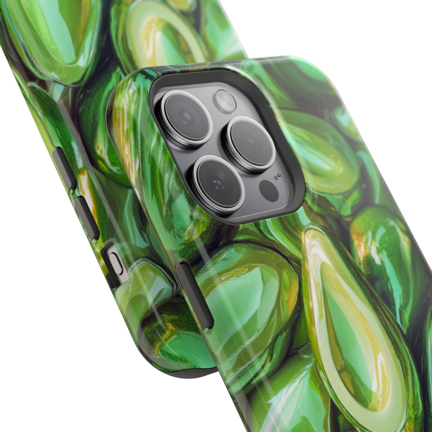 Glossy Avocado MagSafe iPhone Case – Sleek Green 3D Fruit Design, Durable and Stylish