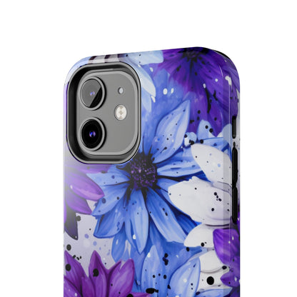 Vibrant Purple & Blue Floral Splash - iPhone Series Case