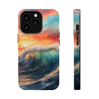 Ocean Wave Sunset MagSafe iPhone Case – Coastal Vibes Design