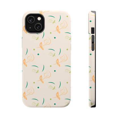 Soft Pastel Abstract Floral Tough MagSafe iPhone Case – Playful Minimalist Design with Dual-Layer Protection