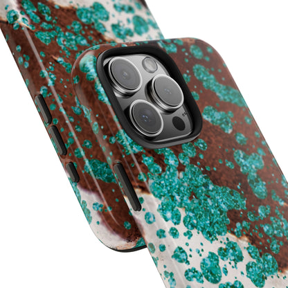 Teal Glitter Cowhide - iPhone Series Case