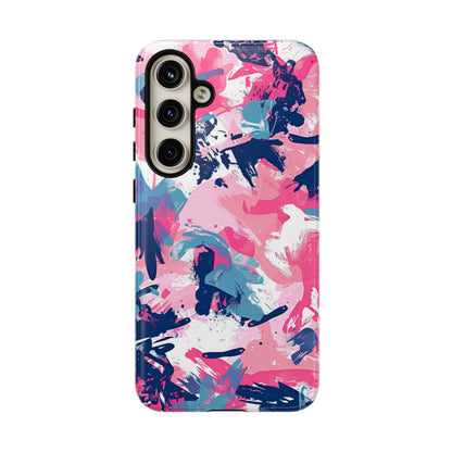 Vibrant Pink & Navy Abstract Splash – Samsung Galaxy Case