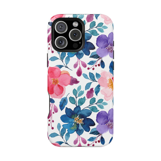 Mystic Bloom – MagSafe Case with Vibrant Watercolor Florals