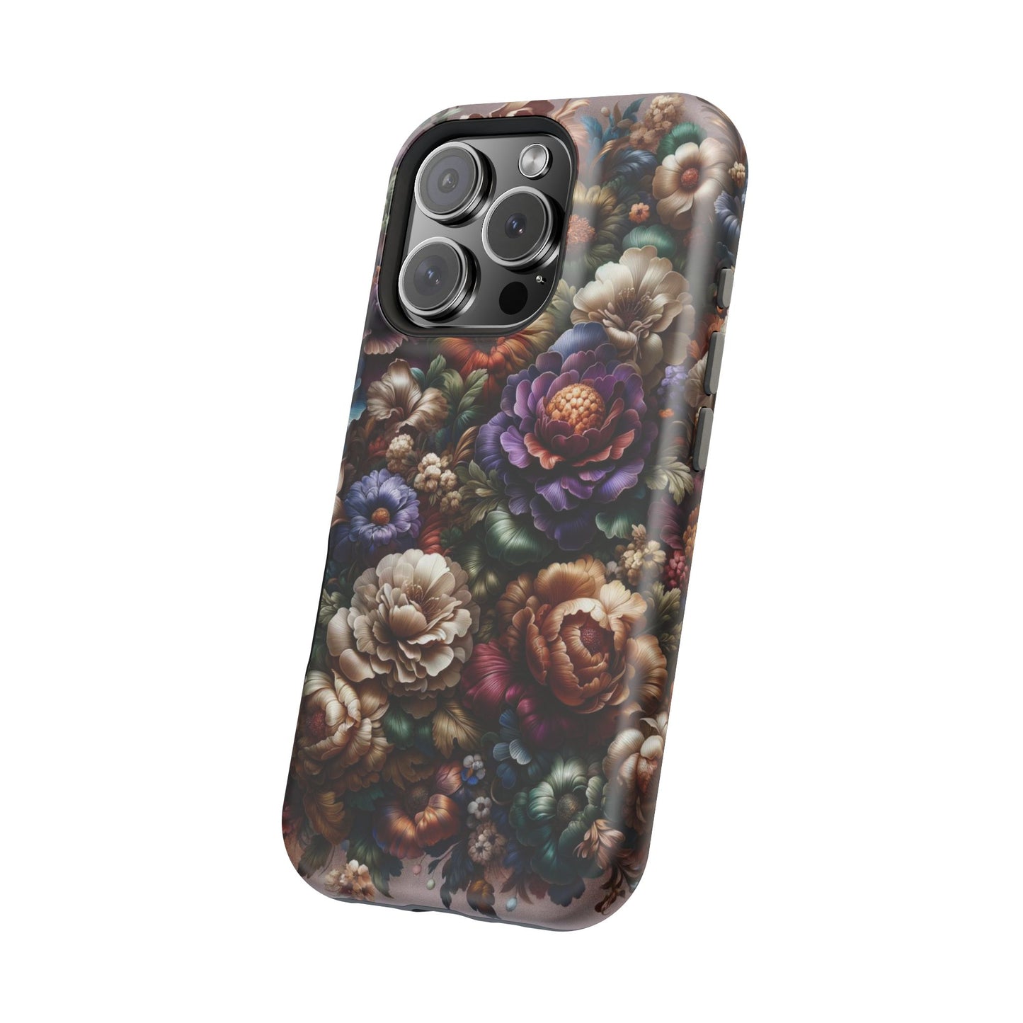 Floral Elegance MagSafe Compatible iPhone Case – Protective Dual-Layer Design with Vibrant Full-Wrap Print