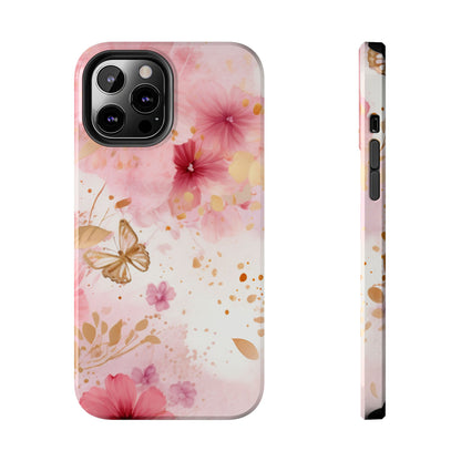 Blush Pink Floral Butterfly - iPhone Case