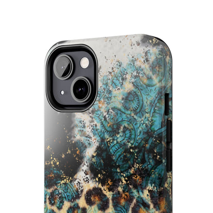 Turquoise Paisley Cowhide Leopard - iPhone Series Case