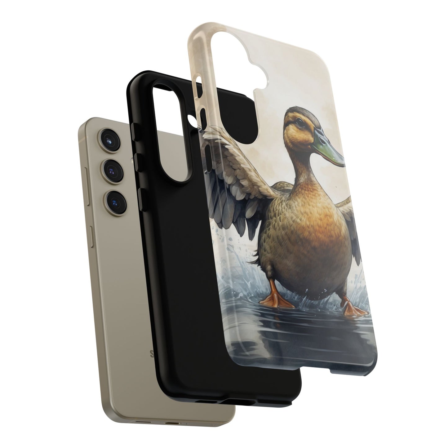 Graceful Duck in Watercolor Scene - Samsung Galaxy Case