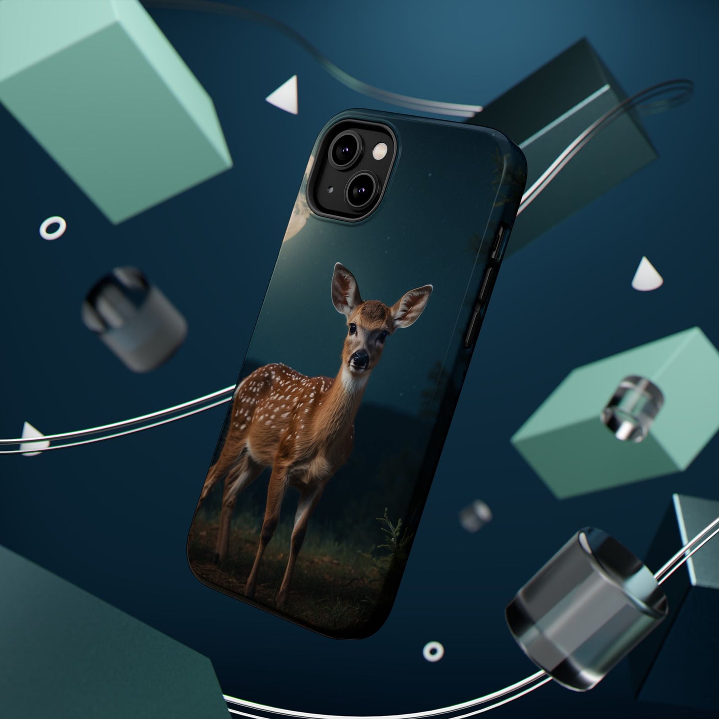 MagSafe-Compatible iPhone Case – Mystic Fawn Under the Moonlit Sky