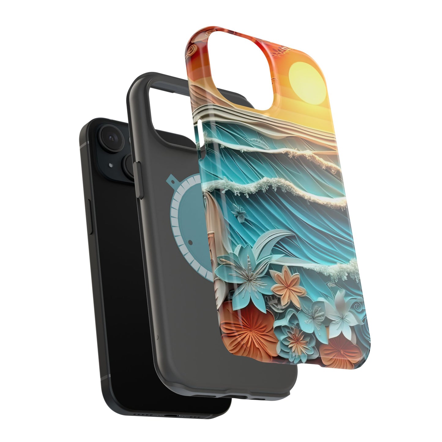 Tropical Sunset Paper Art Ocean – iPhone Series Case