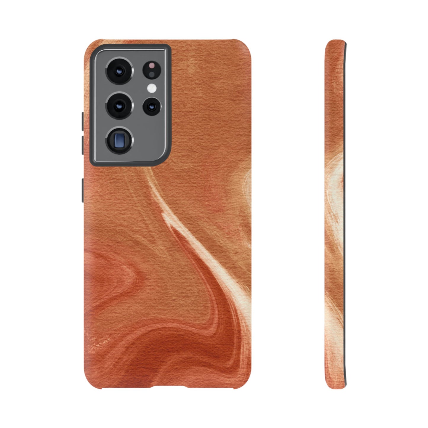 Earthy Terracotta Swirl Samsung Galaxy Case – Warm Marble Texture Design