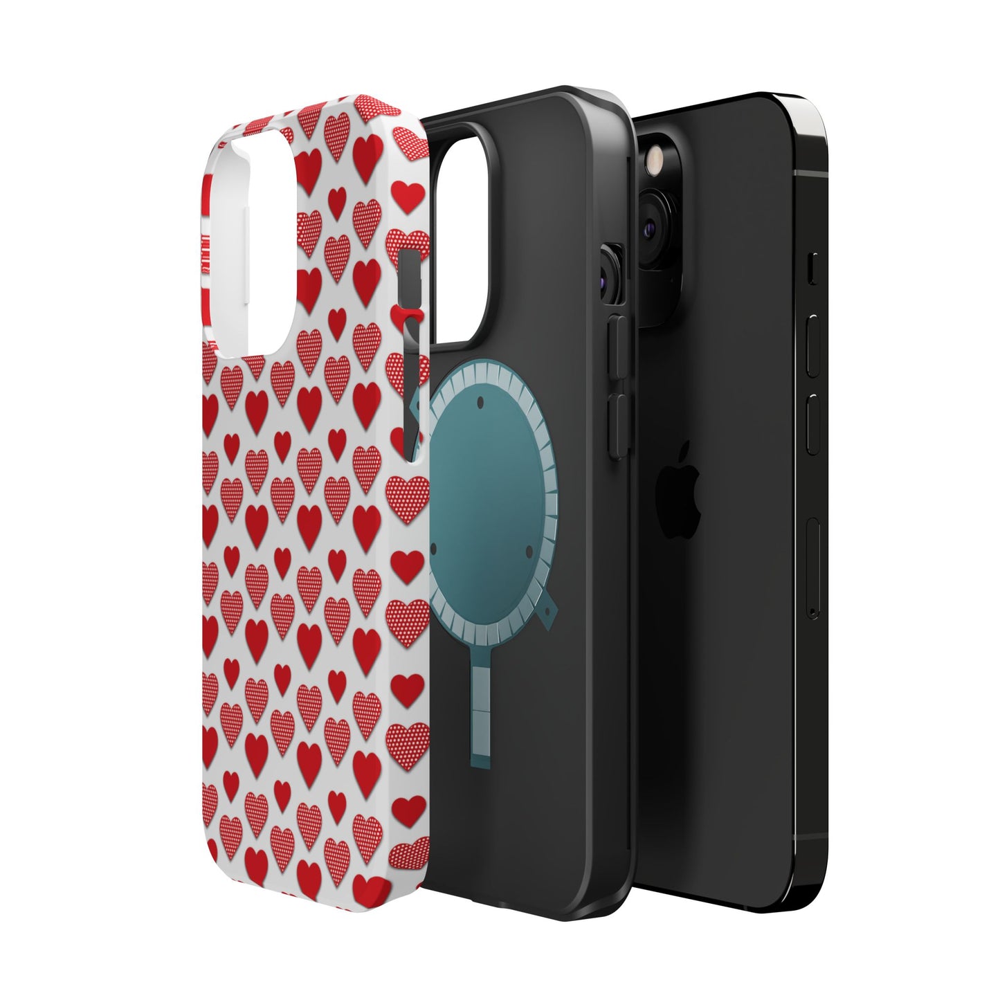 Red & Polka Dot Hearts MagSafe Case