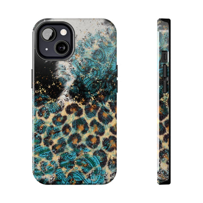 Turquoise Paisley Cowhide Leopard - iPhone Series Case