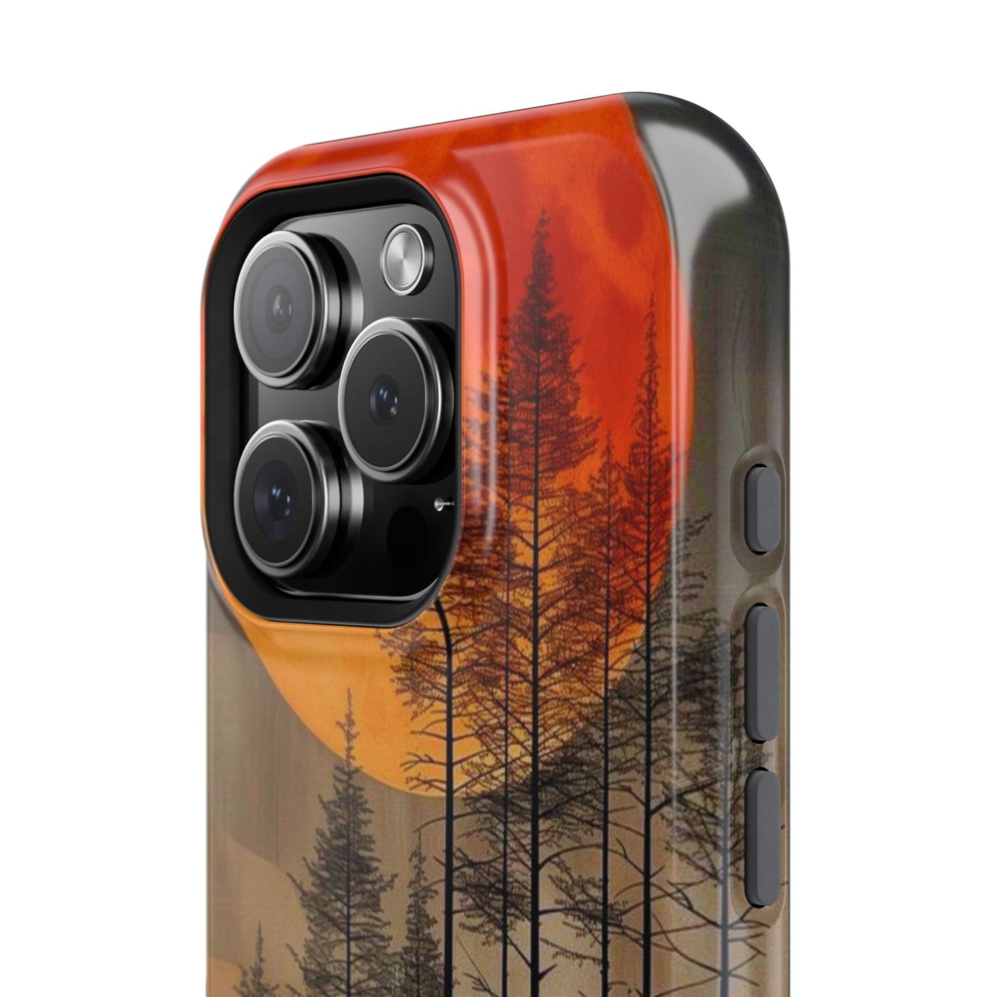 Moody Forest Moonrise MagSafe iPhone Case – Dark Landscape Design, Dual-Layer Protection