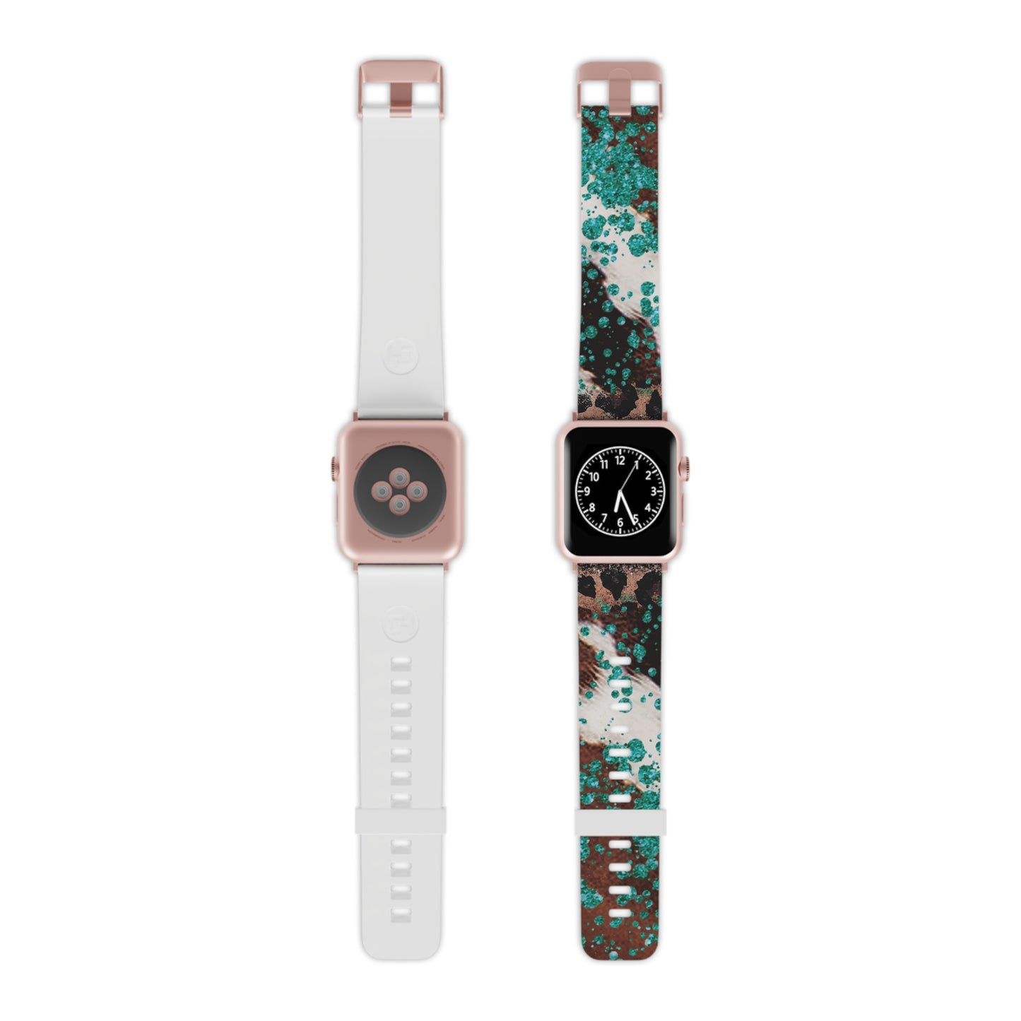 Teal Glitter Cowhide Apple Watch Band