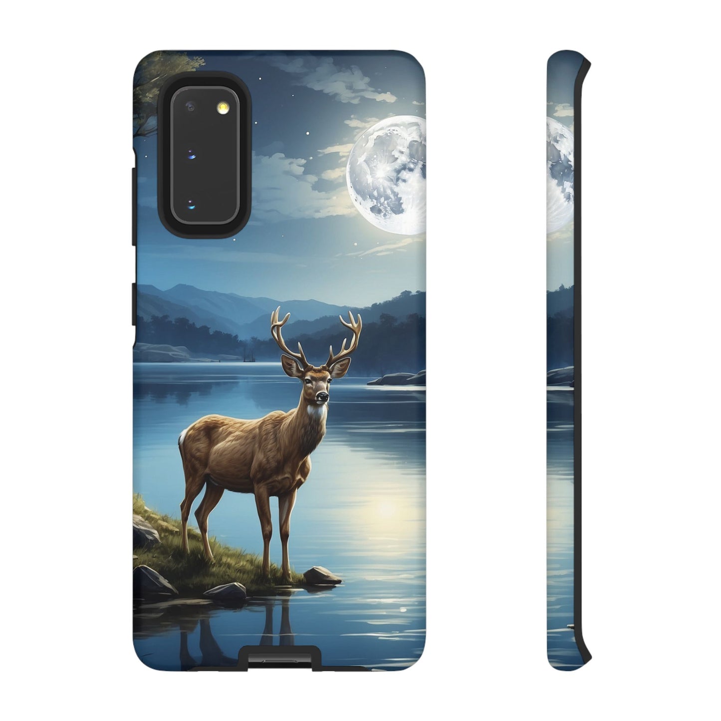 Moonlit Elegance: Stag by the Lake – Samsung Galaxy Case