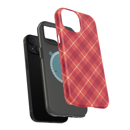 Red Plaid Crisscross – MagSafe iPhone Case