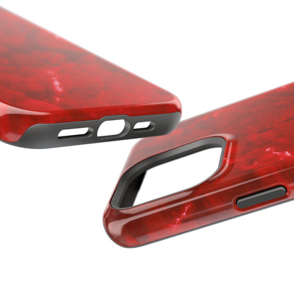 Bold Red Marble MagSafe iPhone Case – Luxe Design Meets Magnetic Precision