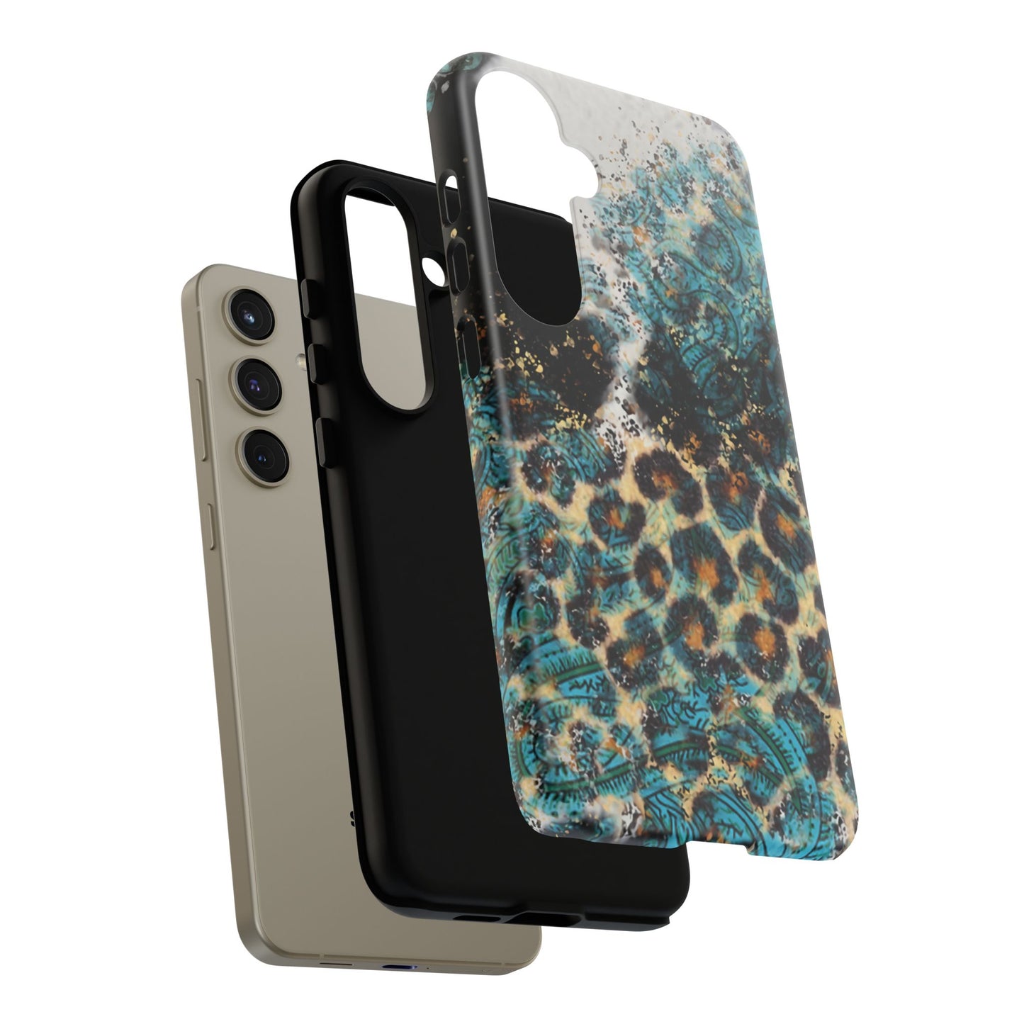 Turquoise Paisley Cowhide Leopard - Samsung Galaxy Series Case