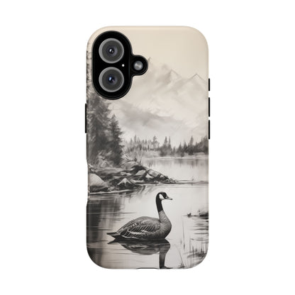 Canadian Goose Phone Case - Charcoal Sketch Design!