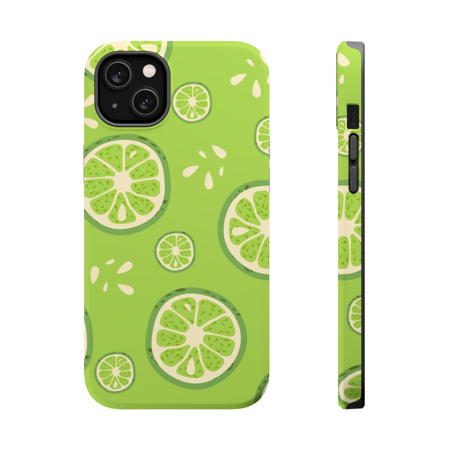 Zesty Lime Splash Tough MagSafe iPhone Case – Fresh Citrus Design, Dual-Layer Protection