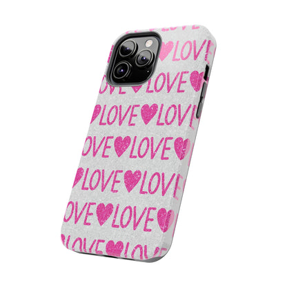 Pink Glitter Love Pattern – iPhone Series Case