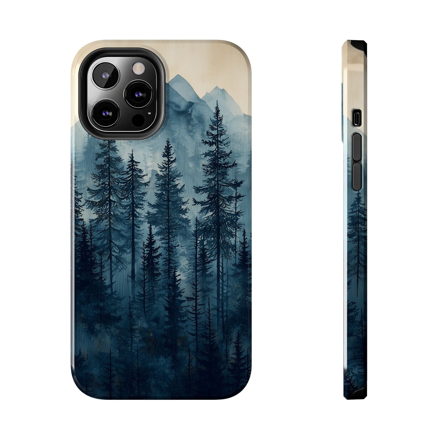 Misty Forest iPhone Case - Nature-Inspired Mountain Scene Protective Cover