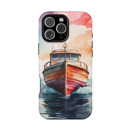 Sunset Sail Watercolor Boat –  MagSafe iPhone Series Case