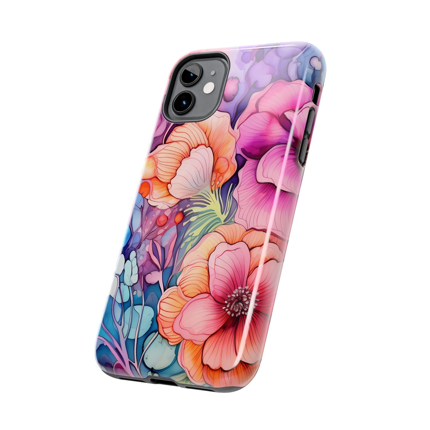 Bright Watercolor Floral Splash iPhone Series Case – Bold Artistic Design