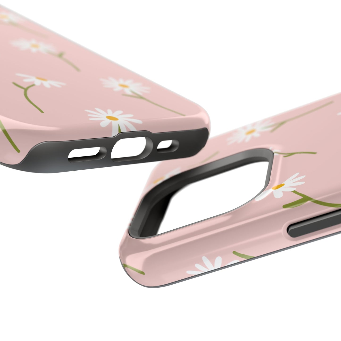 Daisy Delight Tough MagSafe iPhone Case – Cute Floral Design with Dual-Layer Protection