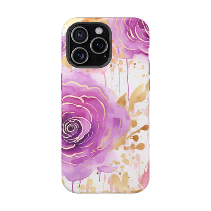 Radiant Purple & Gold Floral - MagSafe iPhone Series Case