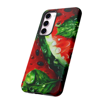 Juicy Watermelon & Mint Samsung Galaxy Case – Tough Dual-Layer, Vibrant Summer Design