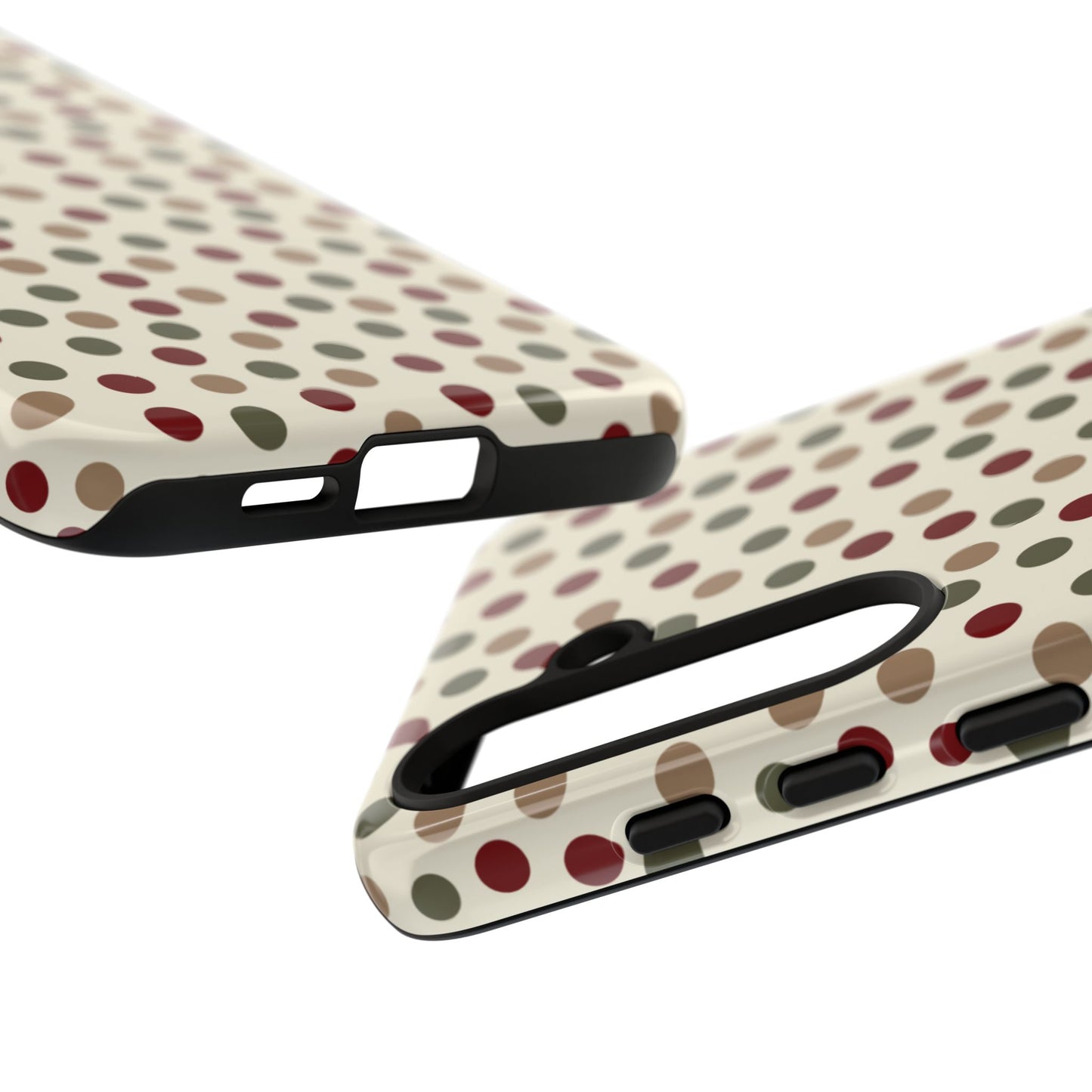 Festive Red & Green Polka Dots on Cream – Samsung Galaxy Case