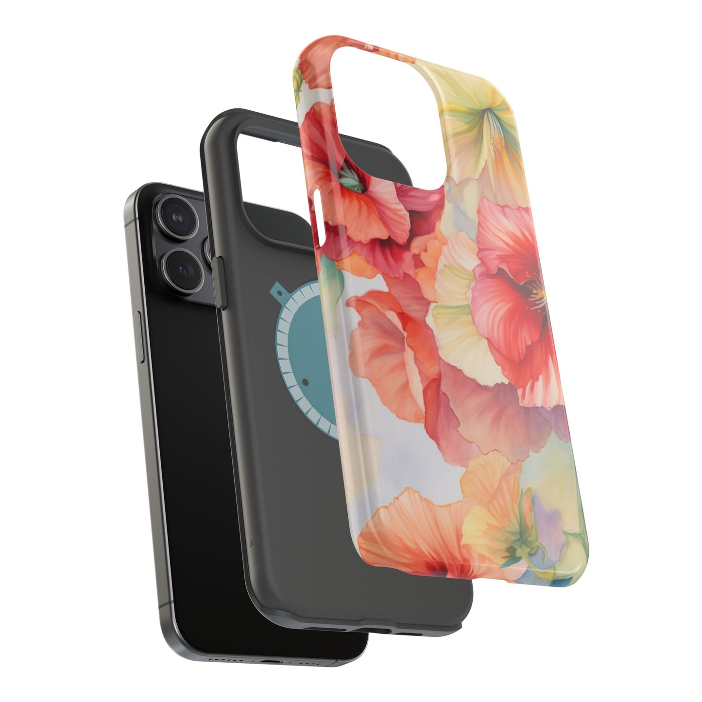 Gumamela Blush Pink Watercolor Floral – MagSafe Compatible iPhone Case