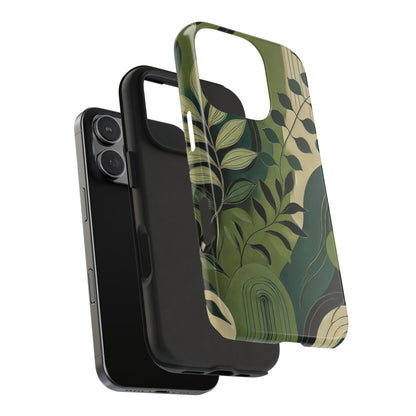 Abstract Green Leaves iPhone Case - Nature-Inspired Protective Cover