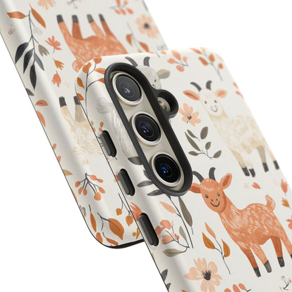 Samsung Galaxy Case: Smiley Goats & Dried Flowers – Vintage Charm