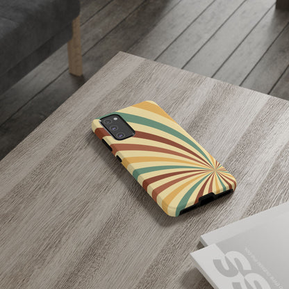 Earthy Retro Swirl Samsung Galaxy Case – Dual-Layer Protection with 70s-Inspired Earth Tones